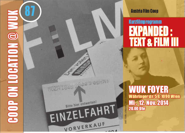 COL87 Text und Film III Expanded Einladungskarte